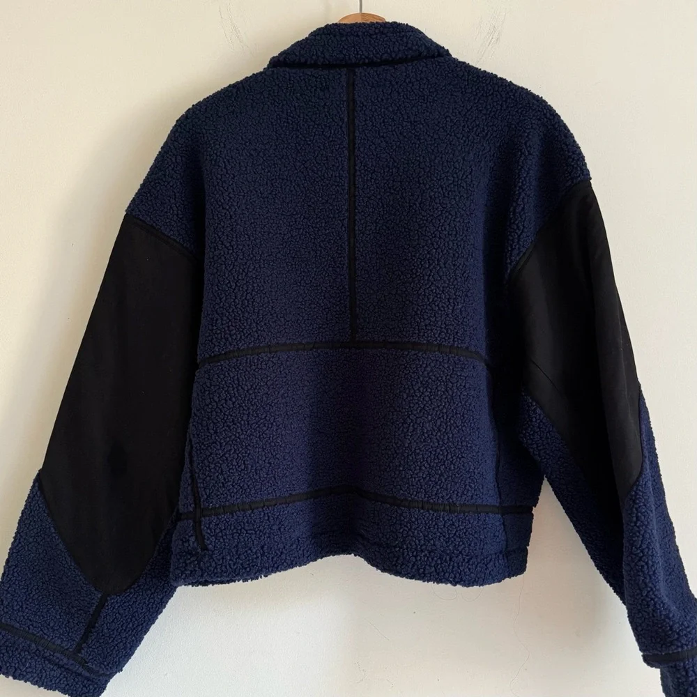 Loup Navy Shearling Bomber Jacket - Picture 4 of 7